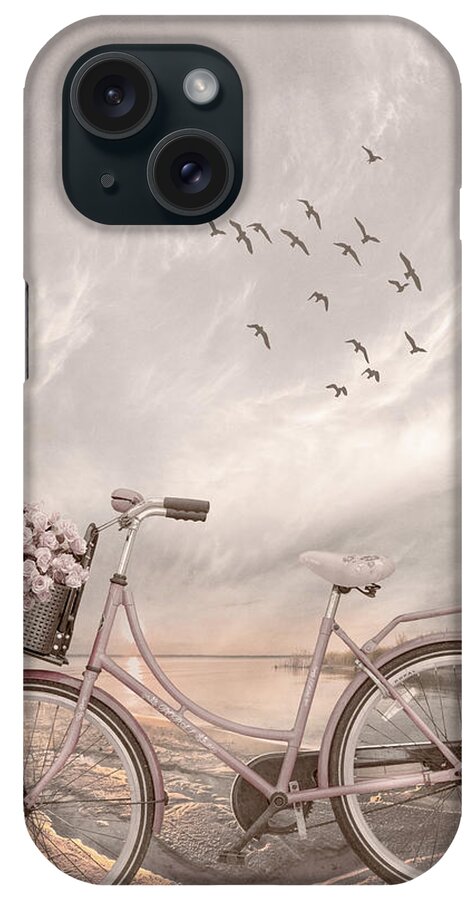 Bike iPhone Case featuring the photograph Bicycle at the Lake Beachhouse II by Debra and Dave Vanderlaan