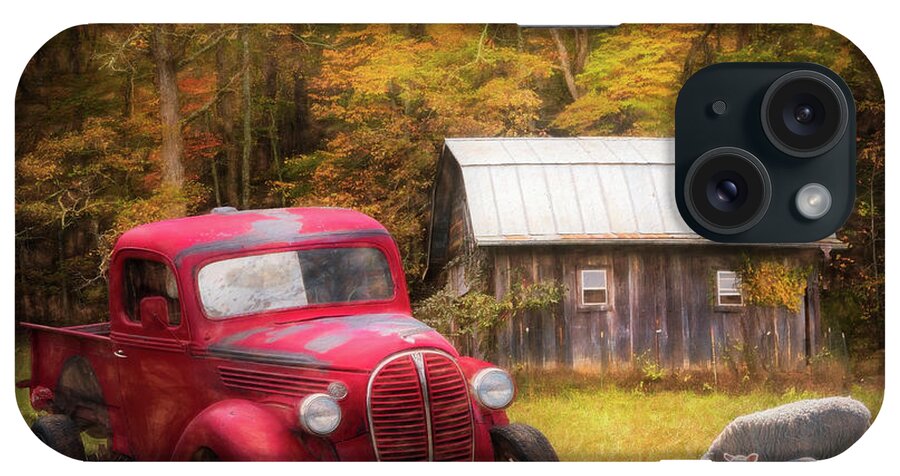 Barn iPhone Case featuring the photograph Big Red on the Farm Painting by Debra and Dave Vanderlaan