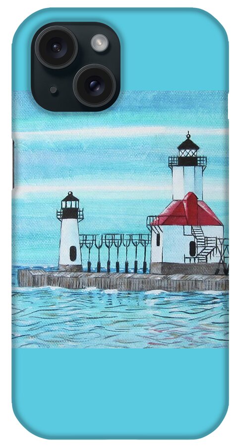 Lighthouse iPhone Case featuring the painting Big Sister by Pamela Kirkham