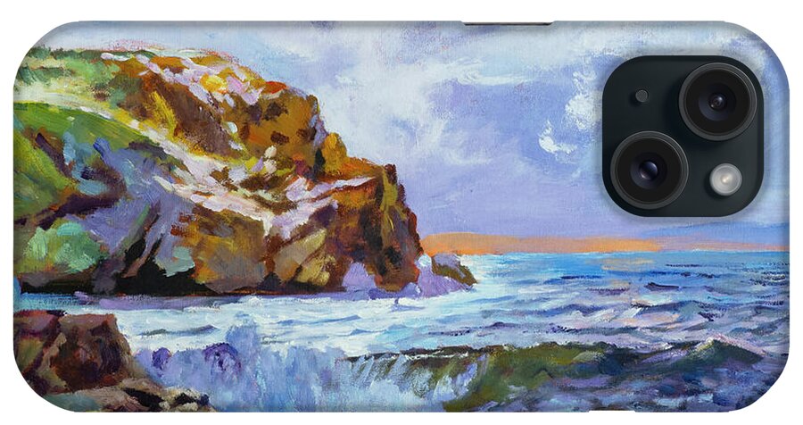 Seascape iPhone Case featuring the painting Big Sur Coast by David Lloyd Glover
