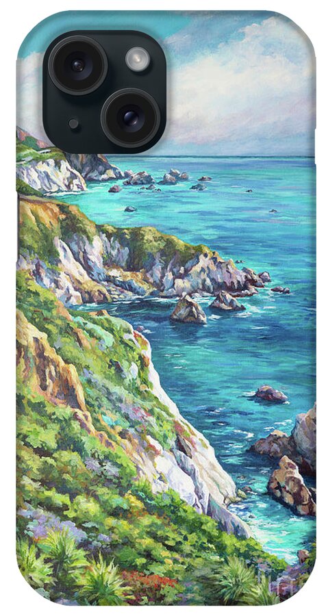 Big iPhone Case featuring the painting Big Sur Coastline by John Clark