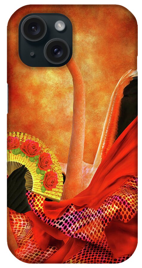Phoenicopterus iPhone Case featuring the photograph Bird - Flamingo - Flamengo Dancer by Mike Savad
