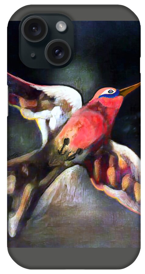 American Art iPhone Case featuring the digital art Bird Flying Solo 0130 by Stacey Mayer