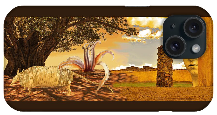 Prehistory iPhone Case featuring the mixed media Birth of History Photo Montage Mural by Lorena Cassady