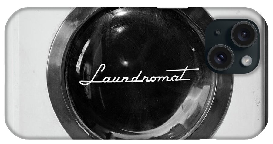 Black And White Laundromat iPhone Case featuring the photograph Black And White Laundromat by Dan Sproul