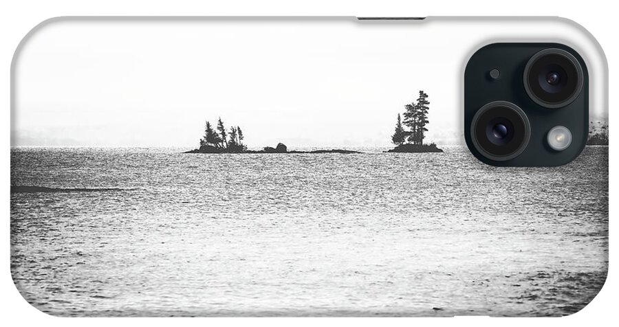 Minimal Black And White Lake iPhone Case featuring the photograph Black And White Moosehead Lake Islands by Dan Sproul