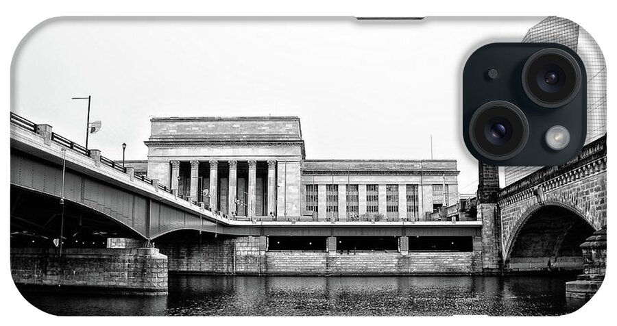 Black And White iPhone Case featuring the photograph Black and White Philadelphia - 30th Street Station and Cira Cent by Philadelphia Photography