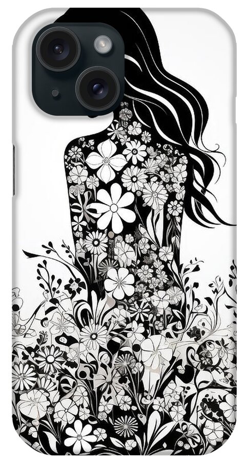 Tattoo iPhone Case featuring the digital art Black and White Tattoos No.3 by My Head Cinema