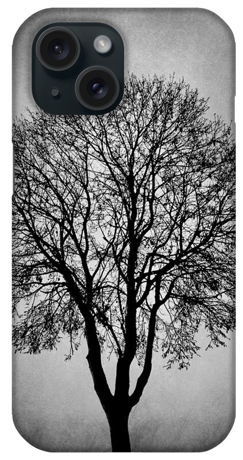 Tree iPhone Case featuring the digital art Black and White Tree Design 206 by Lucie Dumas