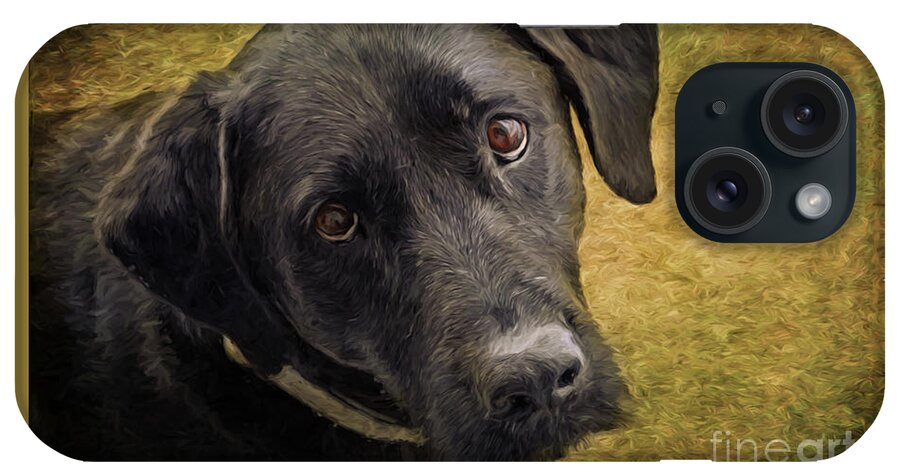Black Lab iPhone Case featuring the digital art Black Beauty by Jayne Carney