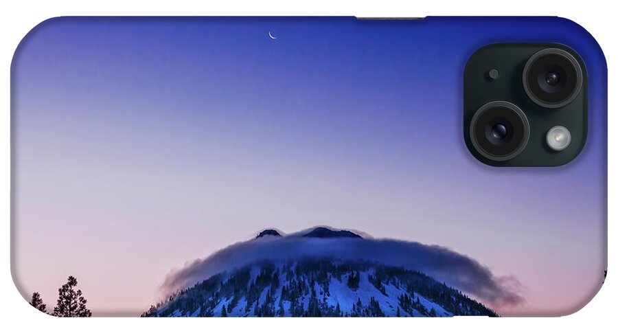 Black Butte iPhone Case featuring the photograph Black Butte Crescent Moon by Ryan Workman Photography