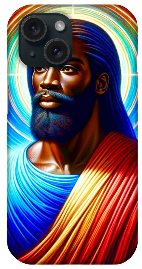 Black Jesus iPhone Case featuring the painting Black Jesus by Emeka Okoro