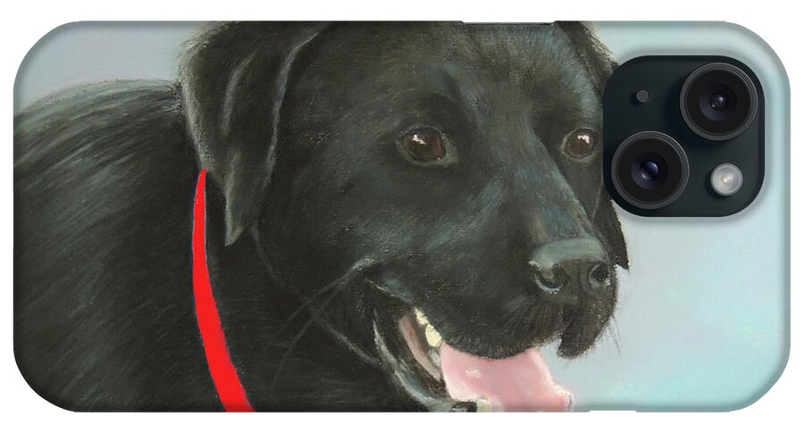  iPhone Case featuring the pastel Black Lab2 by Carol Corliss