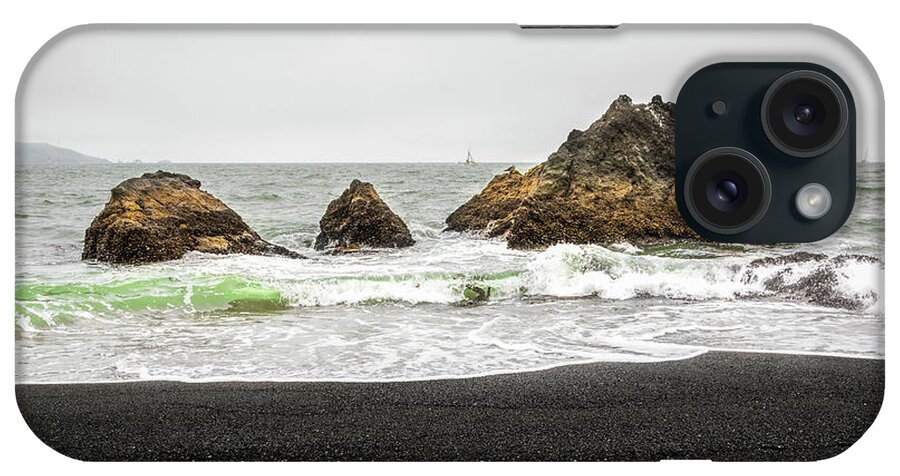 Black Sand iPhone Case featuring the photograph Black Sand Beach by Gary Geddes