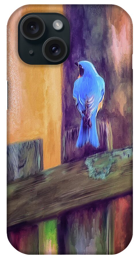 Bird iPhone Case featuring the digital art Black Throated Blue Warbler by Lois Bryan
