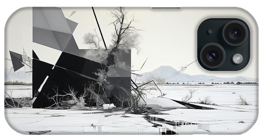 Architecture And Nature iPhone Case featuring the painting Black, White Gray Art by Lourry Legarde