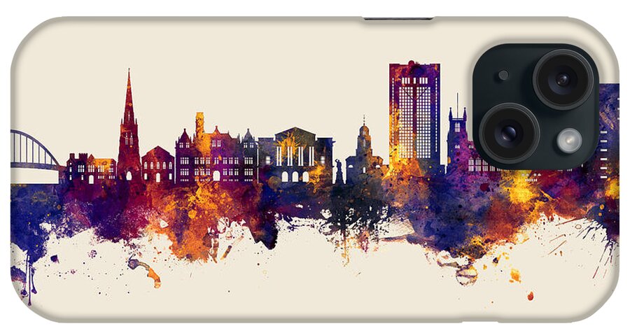Blackburn iPhone Case featuring the digital art Blackburn England Skyline #34 by Michael Tompsett