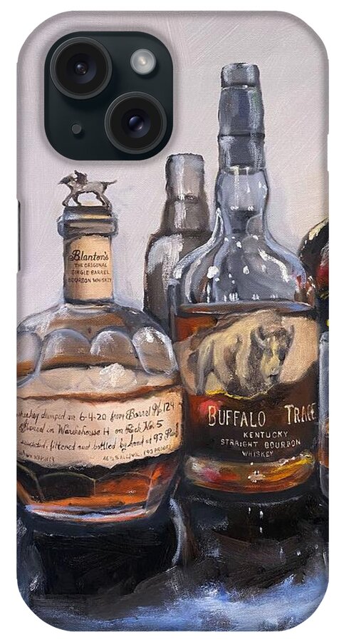Bourbon iPhone Case featuring the painting Blanton's and Friends Bourbon Bar Painting by Donna Tuten