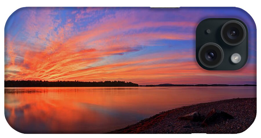 Maine Scenic iPhone Case featuring the photograph Blazing Sunset at Pocomoonshine by ABeautifulSky Photography by Bill Caldwell
