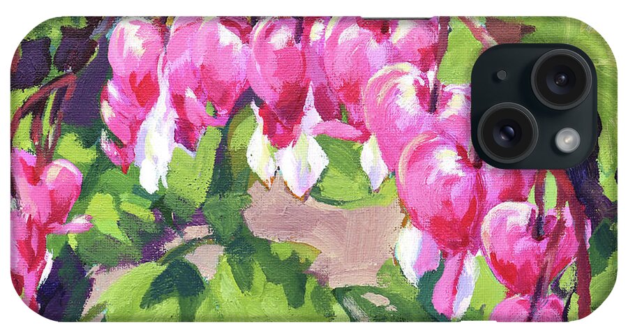 Flowers iPhone Case featuring the painting Bleeding Hearts by Karen Ilari