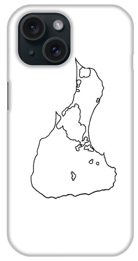 Block iPhone Case featuring the digital art Block Island, Rhode Island Outline by John Kelly