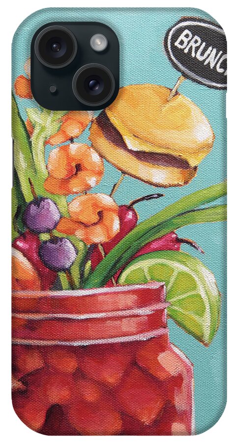 Bloody Mary iPhone Case featuring the painting Bloody Mary Brunch by Lucia Stewart