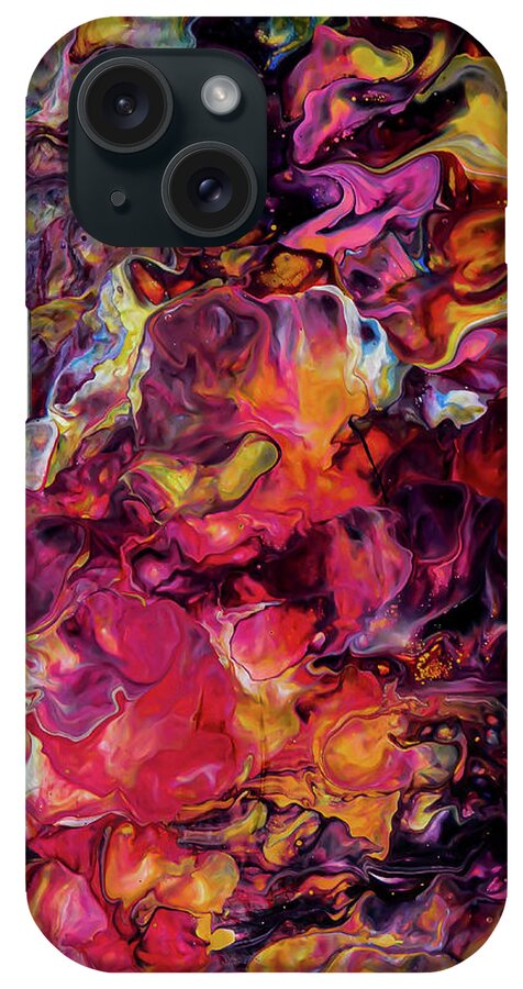 Abstract Art iPhone Case featuring the painting Blown Away Into Neverland by Gena Herro