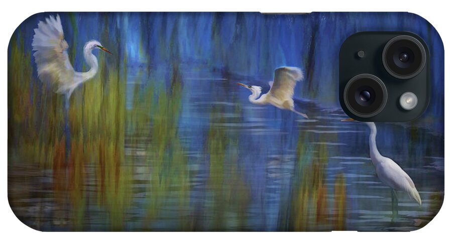 Egrets iPhone Case featuring the photograph Blue Bayou II by Melinda Hughes-Berland