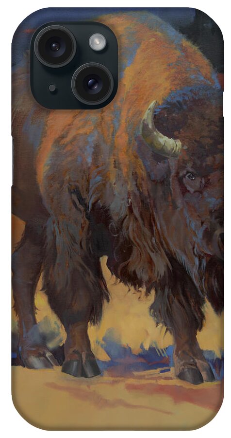 Nature iPhone Case featuring the painting Blue Buffalo by Carolyne Hawley