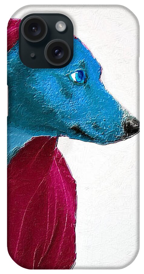 Wolf iPhone Case featuring the painting Blue Dog by Tony Rubino
