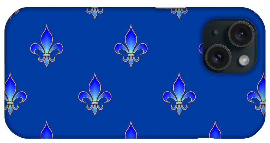 Facemasks iPhone 15 Case featuring the photograph Blue Fleur De Lys by Theresa Tahara