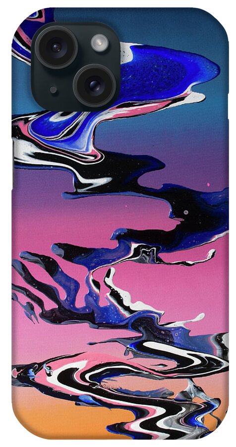 Abstract Painting iPhone Case featuring the painting Blue Flow by Richard Day