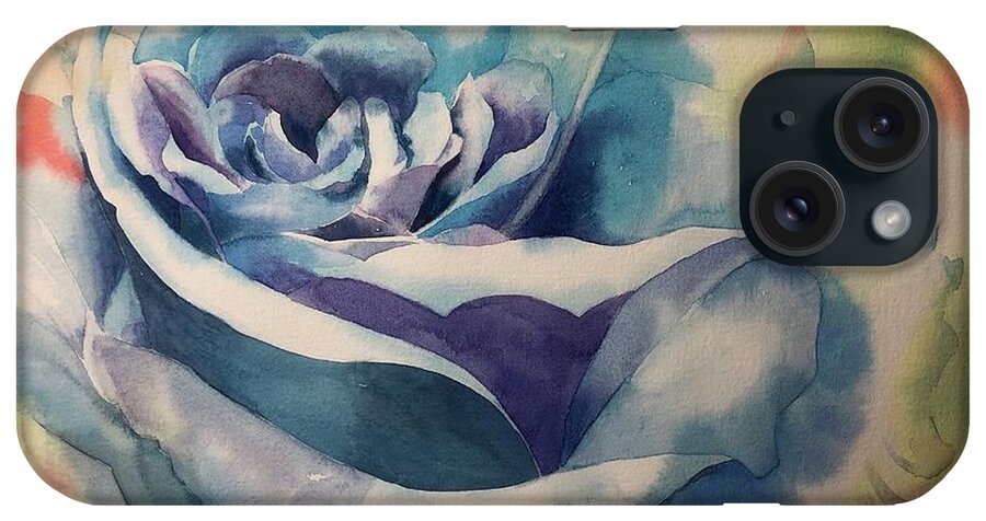 Blue Roses iPhone Case featuring the painting Blue Flow by Tara Moorman