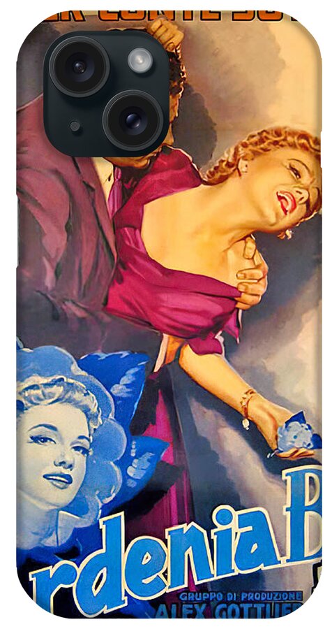 Synopsis iPhone Case featuring the mixed media ''Blue Gardenia'' -2, 1953 - art by Luigi Martinati by Movie World Posters