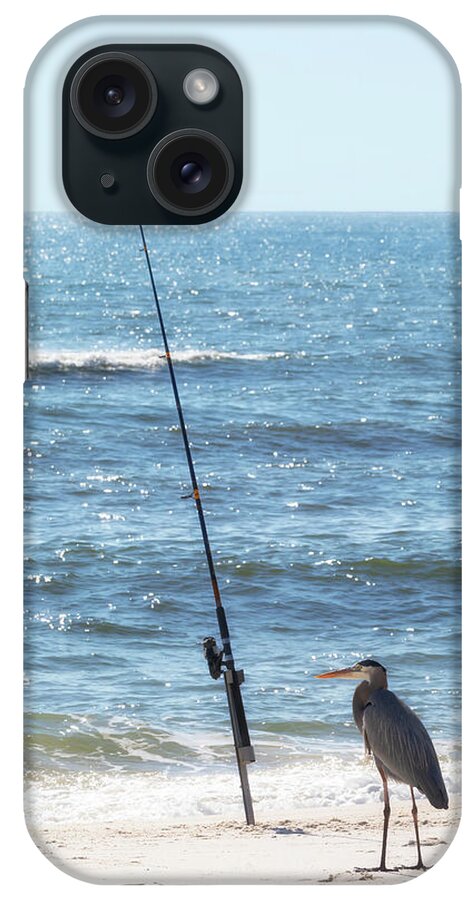 Blue Heron iPhone Case featuring the photograph Blue Heron Fishing by Susan Rissi Tregoning