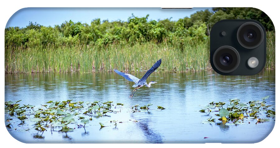 Blue Heron iPhone Case featuring the photograph Blue Heron Flight by Blair Damson