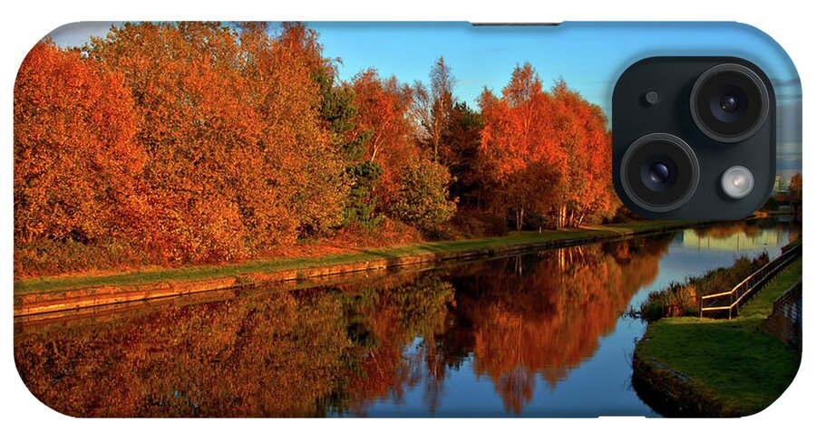 Water iPhone Case featuring the photograph Blue Hour Autumn canal by Stephen Melia
