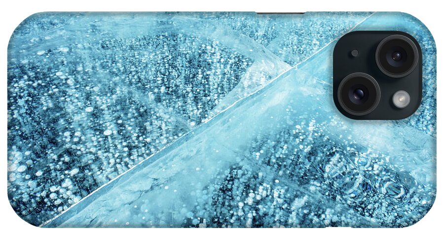 Ice iPhone Case featuring the photograph Blue Ice And Frozen Methane Bubbles by Mikhail Kokhanchikov