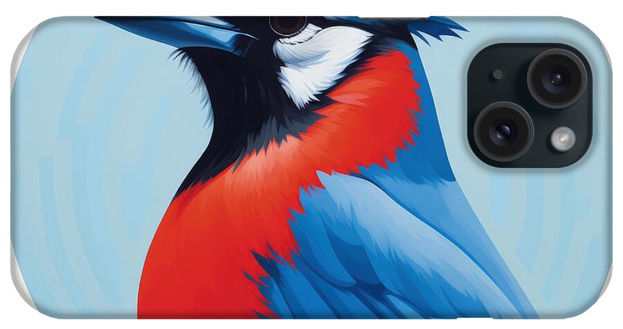 Blue Jay iPhone Case featuring the painting Blue Jay Paintings by Lourry Legarde