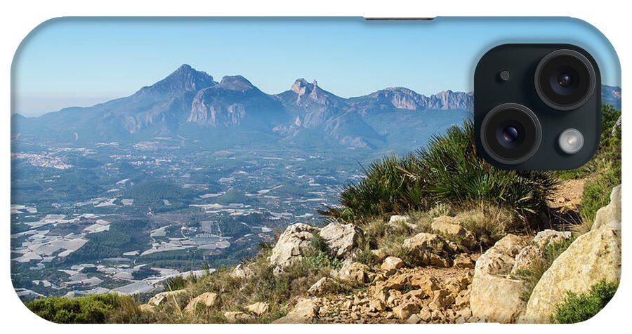 Mountains iPhone Case featuring the photograph Blue mountain landscape with Puig Campana by Adriana Mueller