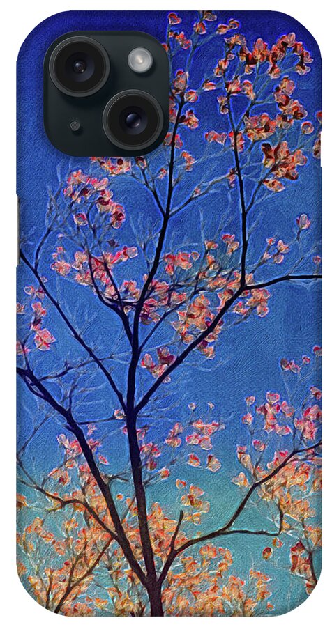 Dogwood Trees iPhone Case featuring the digital art Blue Ocean Dogwoods by Kevin Lane