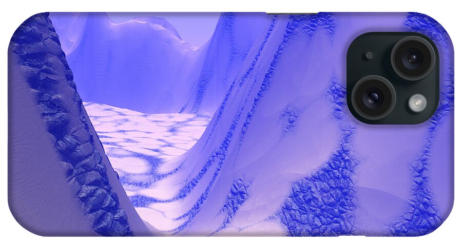 Skin iPhone Case featuring the digital art Blue Reptile Planet by Bernie Sirelson