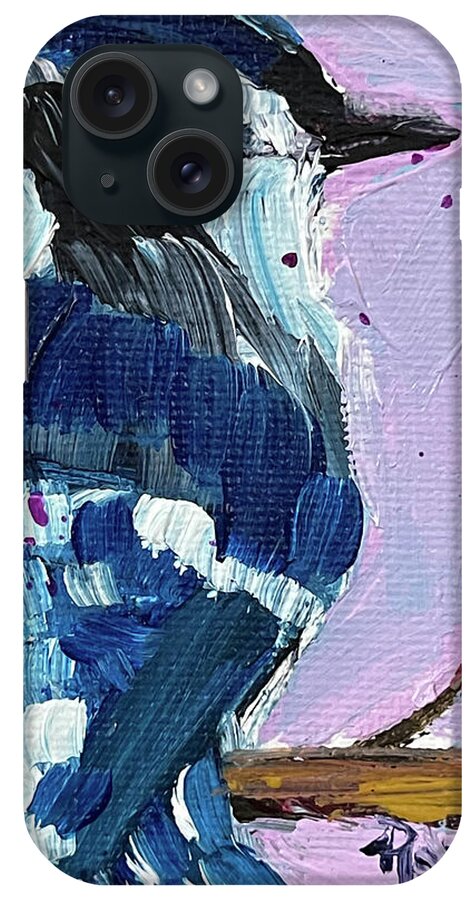 Bluejay iPhone Case featuring the painting Bluejay by Roxy Rich