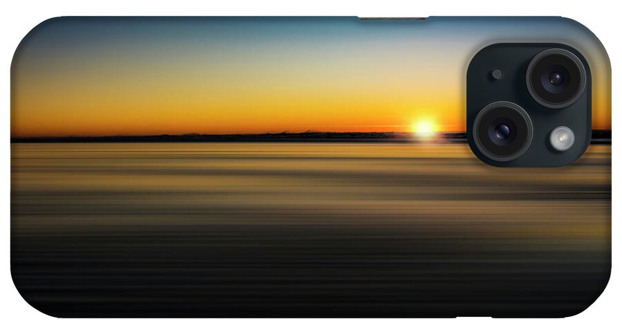 Blurred iPhone Case featuring the digital art Blurred Beach Sunset by Pelo Blanco Photo