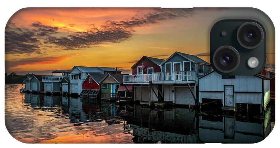 Canandaigua Lake Boathouses iPhone Case featuring the photograph Boathouses On Canandaigua Lake by Mark Papke