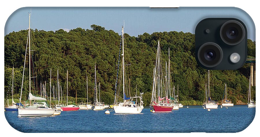 La Vilaine iPhone Case featuring the photograph Boats on La Vilaine, Brittany, France by Elaine Teague