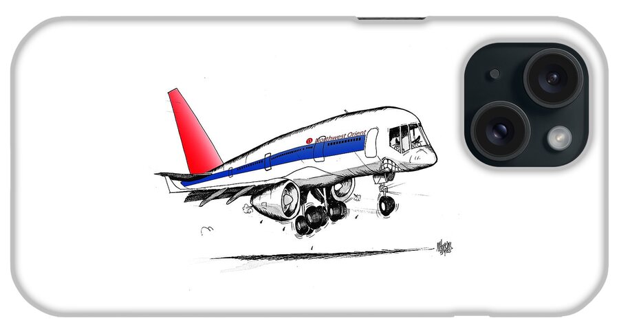 Boeing iPhone Case featuring the drawing Boeing 757 by Michael Hopkins