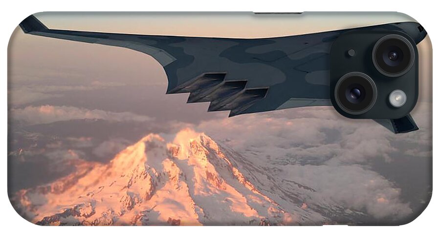 Boeing iPhone Case featuring the digital art Boeing BWB Bomber by Custom Aviation Art
