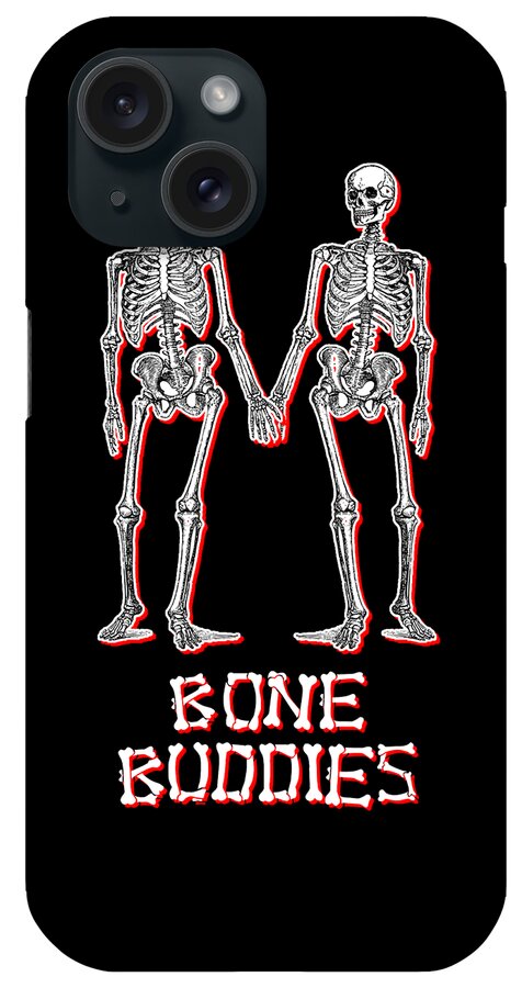 Halloween iPhone Case featuring the digital art Bone Buddies Funny Skeleton by Flippin Sweet Gear