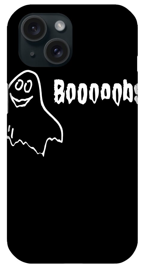 Cool iPhone Case featuring the digital art Booooobs Boo Halloween Ghost by Flippin Sweet Gear